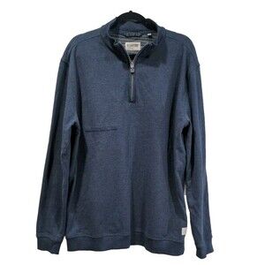 Linksoul Mens 1/4 Zip Pullover Sweater Size XL Blue Golf Casual Luxury Cotton